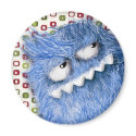 Cool Blue Furry Monster magnets