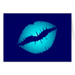 Cool Blue Kiss Greeting Card