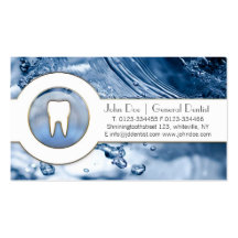 Cool blue water teeth dentist dental business card