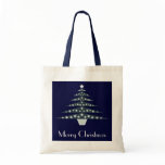 Cool Blue & White Christmas Tree Gift Bag
