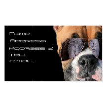 Cool boxer dog business card