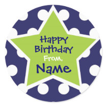 Cool Boy Star Customisable Birthday Sticker