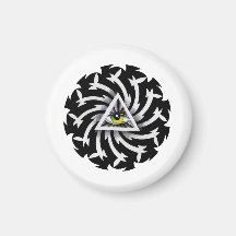 Cool cartoon tattoo symbol Third Eye Wisdom Refrigerator Magnets