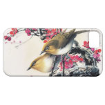 Cool chinese beautiful brown bird red cherry tree