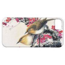 Cool chinese beautiful brown bird red cherry tree