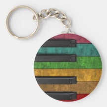 Cool colourful antique grunge effect piano keychains