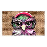 Cool  Colourful Tattoo Wise Owl With Funny Glasses Business Card