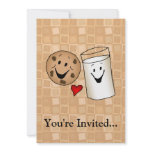 Cool Cookies and Milk Friends Cartoon invitations