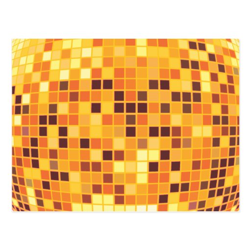 Cool Custom Retro Golden Disco Ball Designs Post Card