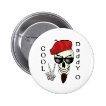 Cool Daddy - O Beatnik Skull Buttons