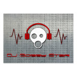 Cool dj cartoon metalic business card
