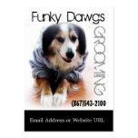 Cool Dog Grooming Aussie in Hoodie Business Card Templates