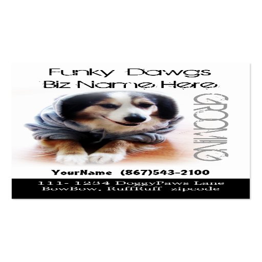 Cool Dog Grooming Aussie in Hoodie Business Cards
