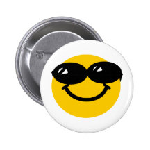 Cool dude smiley button