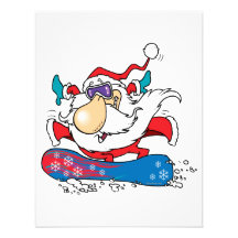 cool dude snowboarding santa claus personalized announcement