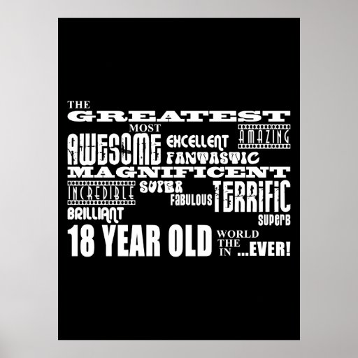 Cool Fun 18th Birthday Party Greatest 18 Year Old Poster
