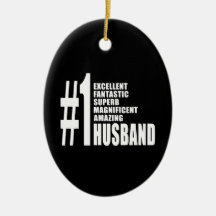 Cool Gifts for Husbands : Number One Husband Christmas Ornaments