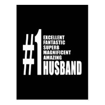 Cool Gifts for Husbands : Number One Husband Postcards