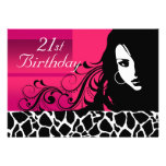 Cool Girl 21st Birthday Party Custom Announcement