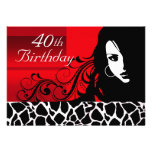 Cool Girl 40th Birthday Party Personalized Announcement