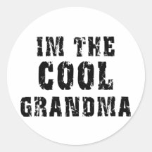 Cool Grandma T-Shirt Round Sticker
