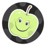 Cool green apple on black stickers