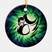 Cool Green Boxer Christmas Ornaments