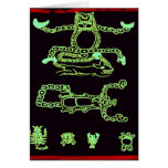 Cool Green Mayan Design Card