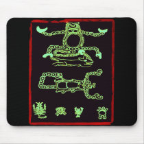 Cool Green Mayan Design Mouse Pad