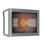 Cool Grunge Colorado Flag Belt Buckle