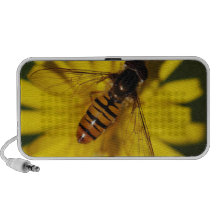 Cool Honey Bee on Flower in Nature Photography iPod Speaker