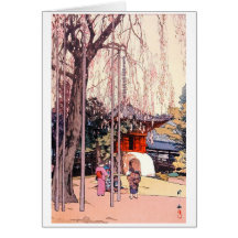 Cool japanese Cherry Tree in Kawagoe Yoshida art Cards