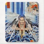 Cool Japanese Kunioshi Waterfall Meditation art Mouse Pads
