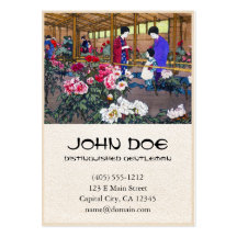 Cool japanese oriental flower garden people scene business card