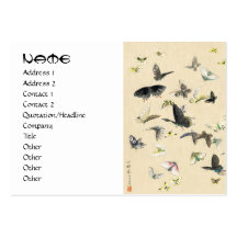 Cool japanese vintage ukiyo-e butterfly scroll business cards
