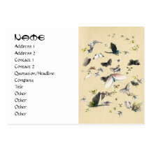 Cool japanese vintage ukiyo-e butterfly scroll business card template