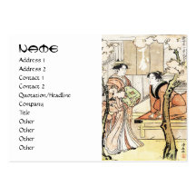 Cool japanese vintage ukiyo-e two geisha scroll business card templates