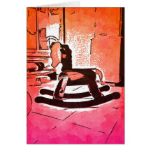 Cool Kids Wooden Rocking Horse Toy Pop Art Card