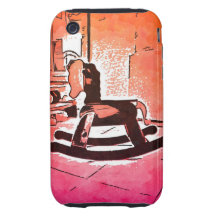 Cool Kids Wooden Rocking Horse Toy Pop Art Tough iPhone 3 Cover