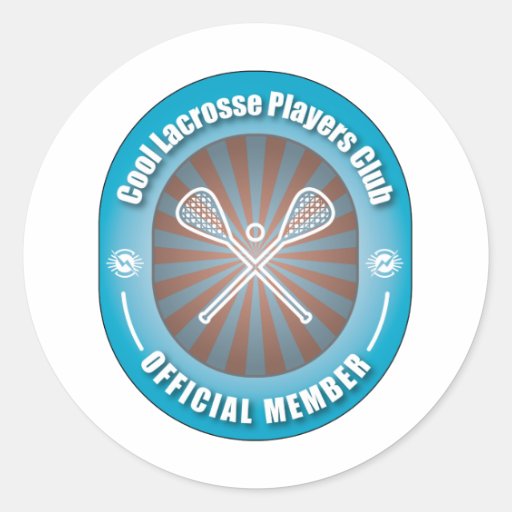 Cool Lacrosse Players Club Round Stickers