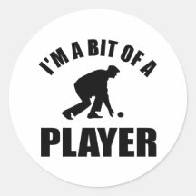 Cool Lawn bowling design Round Stickers