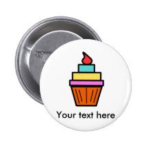 Cool layered cupcake with cherry button