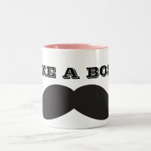 COOL lIKE A BOSS MUG WITH A mUSTACHE