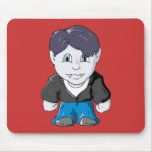 Cool Little Vamp in black leather jacket mousepads