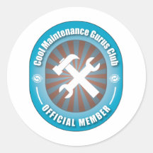 Cool Maintenance Gurus Club Round Stickers