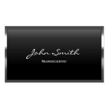 Cool Metal Border Neuroscience Business Card