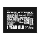 Cool Modern 1st Birthdays : Greatest 1 Year Old Post Card