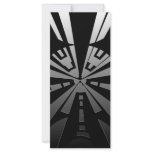 Cool modern rectangle art in black and silver rack cards