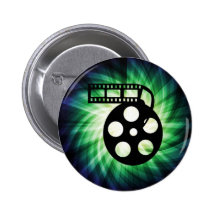 Cool Movie Film Reel Pinback Button
