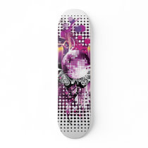 Cool Music Disco Ball and Speakers Skateboard Deck